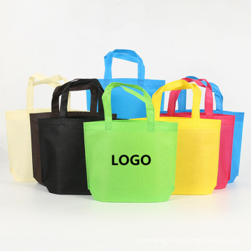 Wholesale printed logo eco friendly non-woven tote bag reusable non woven grocery shopping bags with handles